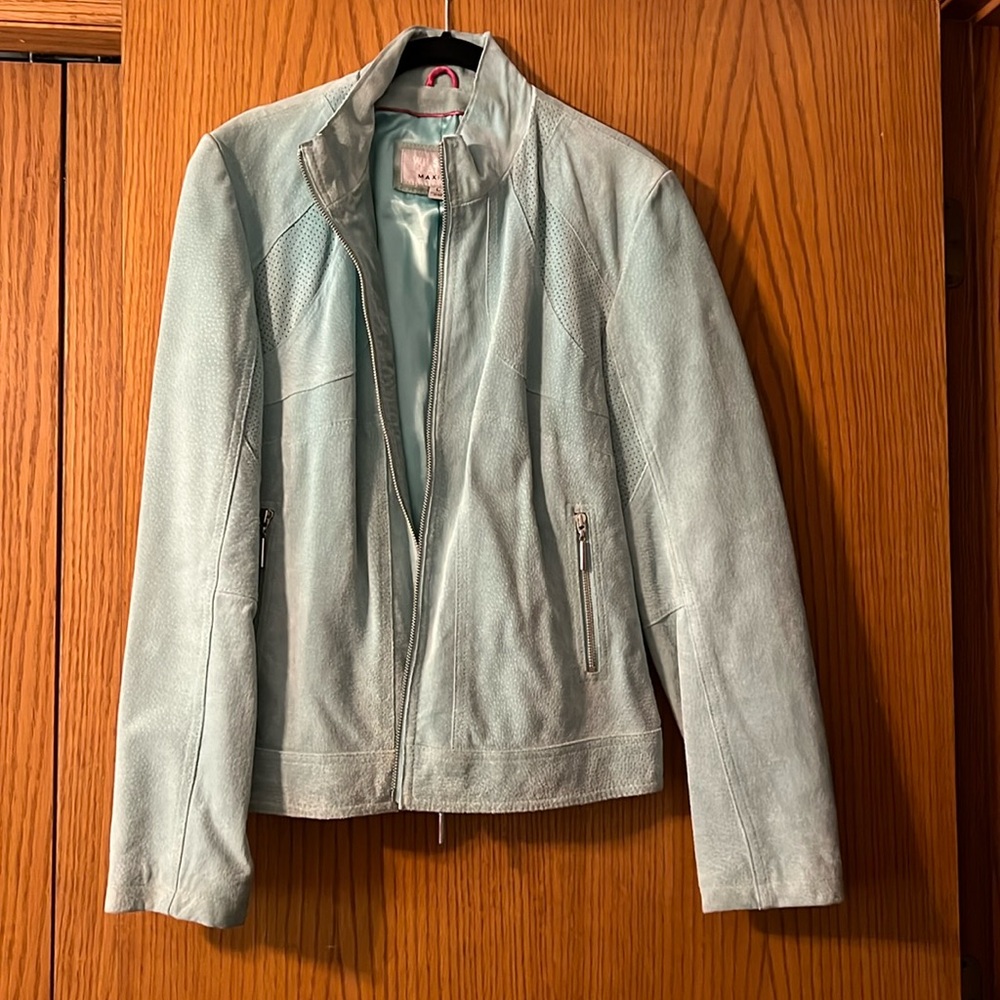 Vintage Leather Suede Zip front jacket